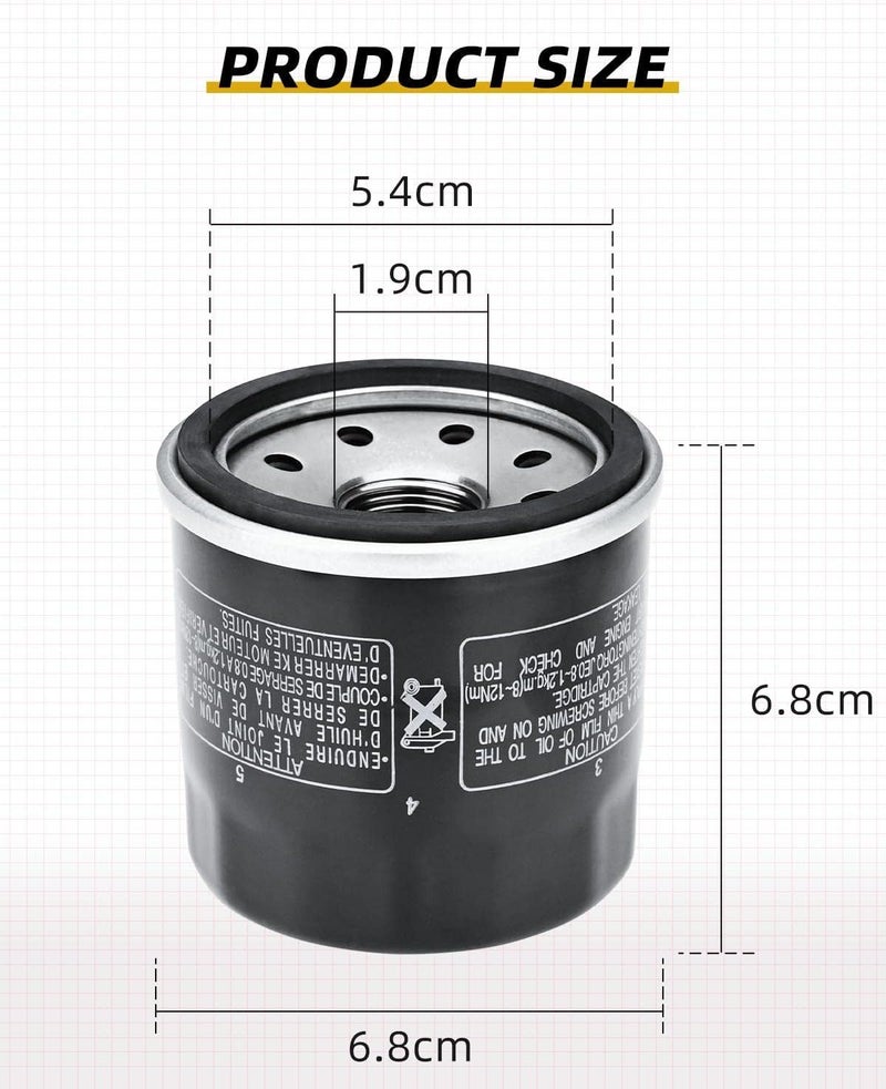 QUICKWOLF 16097-0008 Oil Filter Compatible with Kawasaki Ninja 300 400 500 650 1000 ZX 4R 6R 10R 12R 14R Vulcan 2000 1700 1600 1500 900 800 750 650 500 Prairie 300 360 400 Bayou 400 Z1000 Z900 Z800 Z750 - Image 5